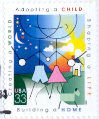 Image of the cancelled Adoption stamp