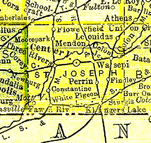 Map of 1895 St Joseph Co., MI